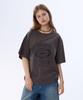 GHOST REPUBLIC Cracked Graphic Logo Pigment Short Sleeve T-Shirt Gt-382_Brown