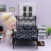 1:12 Dollhouse Mini Double Bed Home Bedroom Furniture Toy Gift Living Room Furniture Model Beautiful Handmade Iron Toy