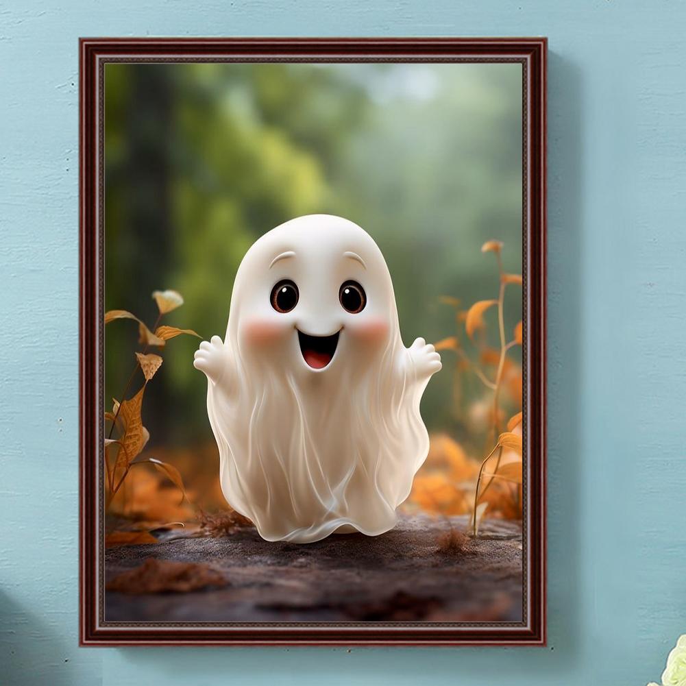 5D DIY Full Round Drill Diamond Painting Halloween Cute Ghost Kit Home Decor