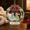 Durable Acrylic Holiday Pendant Best Friends Christmas Wreath Pendant, Hanging Ornament, Festive Atmosphere Party Decor Decorative Piece for