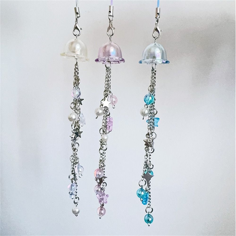 Sea Theme Beaded Phone Chain Ocean Style Y2K Phone Lanyard Jellyfish Phone Pendant Keycord