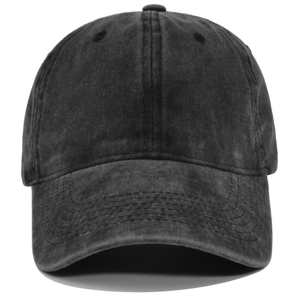 Solid Color Washed Baseball Cap - Adult & Kids - Distressed Duckbill Cap - 6-panel Curved Brim - Large Head Size - Plain Cap