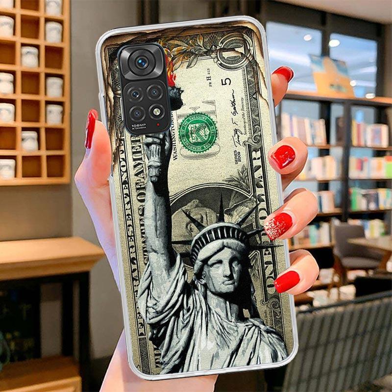 Banknote Dollar Cash Money Cover Phone Case For Xiaomi Redmi Note 15 14 13 12 11 10 Pro Plus 14S 12S 11S 11T 11E 10S Soft Fundas
