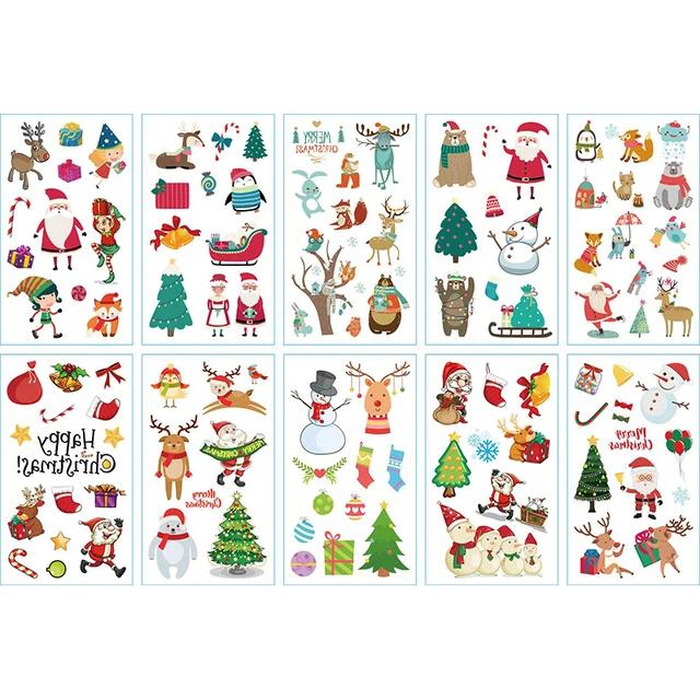 New 10Sheets/lot Children Cute Cartoon Unicorn Temporary Tattoo Stickers Baby Shower Kids Body Makeup Sticker Tattoos Mermaid Pa