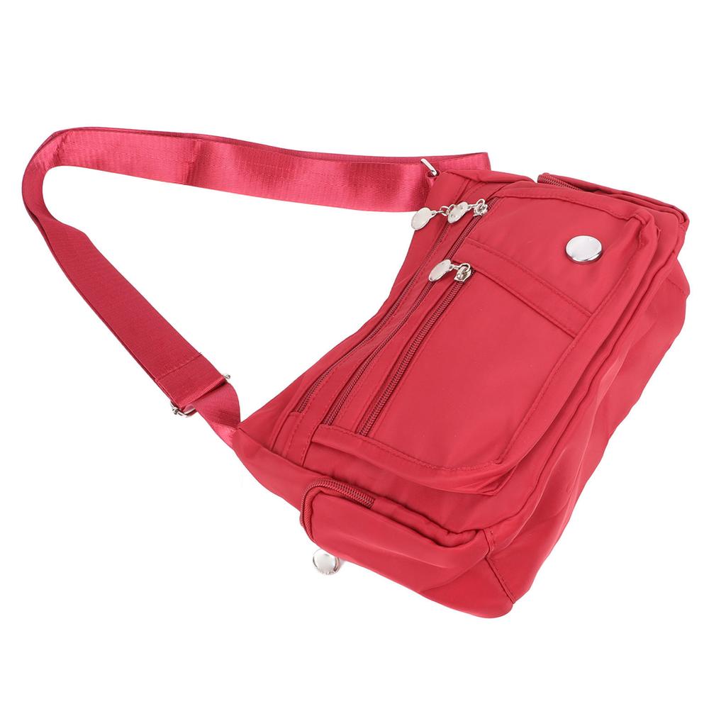 Women Waterproof Nylon Messenger Bag Fashionable Plain Color Large Capacity Shoulder Bag