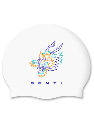 SENTI [Sc-2452] Dragon Wh Silicone Swim Cap