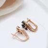Black Natural Zircon English Earrings For Women  Rose Gold Color Crystal Flower Bride Earrings Vintage Fine Jewelry