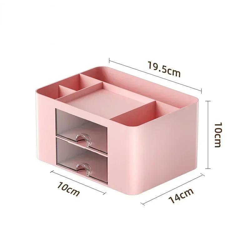 Creative Transparent Drawer Storage Box Desktop Cosmetics Organizer Student Pen Holder School Office Stationery Plastic Boxs
