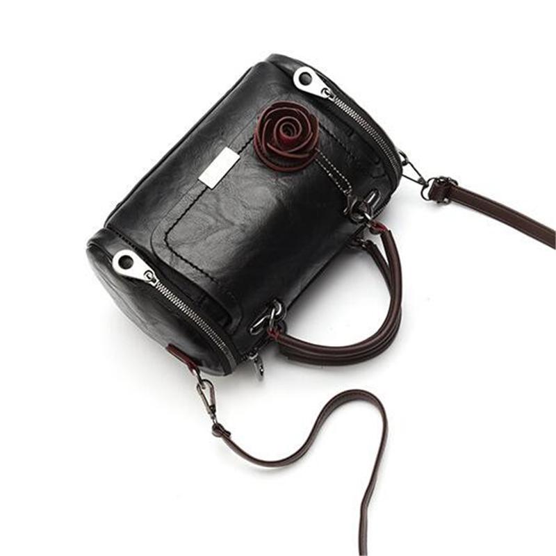 Skulderveske for kvinner med blomsteranheng for kvinner Boston Crossbody-vesker