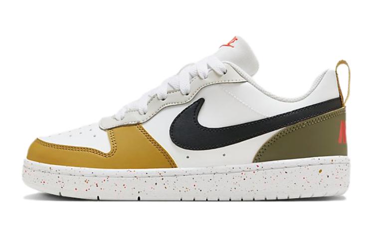 

Nike Court Vision Low Synthetic Leather Breathable Low top Kids Skateboarding Shoes White Brown HF0744-109 36