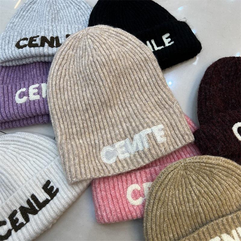 

Autumn and winter new wool blended knitted hat children s fashion warm thickened wool hat M（56-58cm） темно-сірий