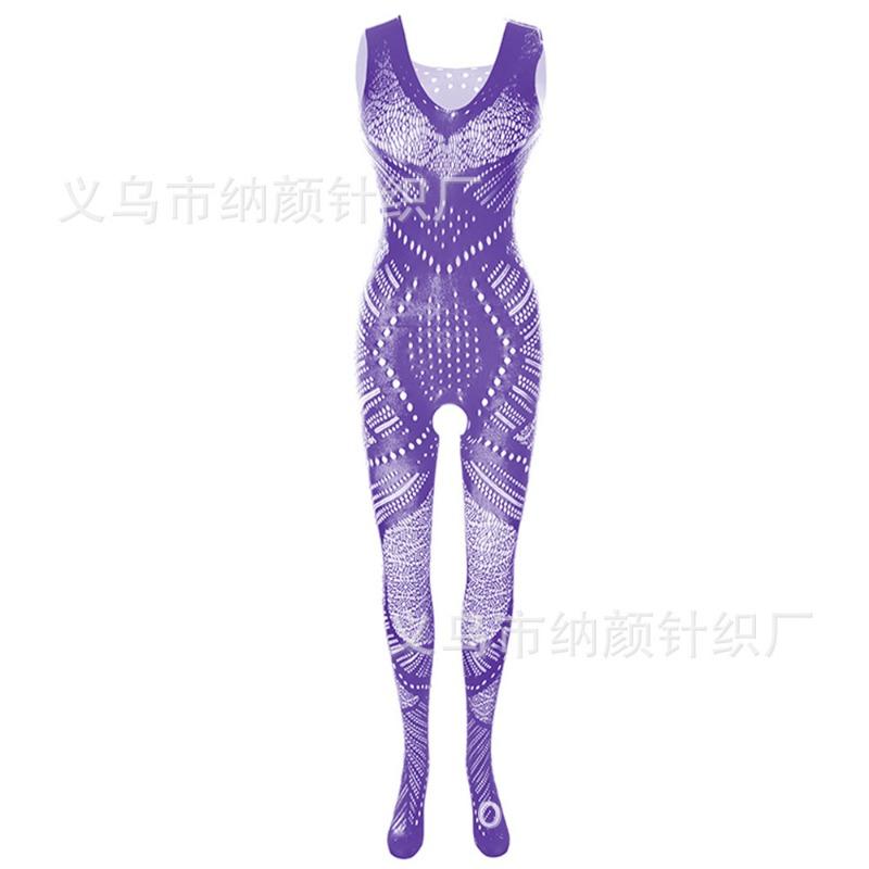 Sex Underwear Uniform Jacquard Onesie Lace-up Crotch Tights Stockings New