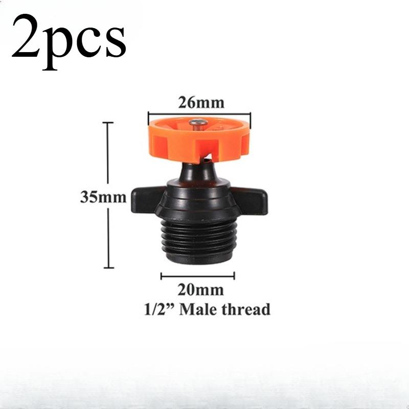 2Pcs  Plastic 4-Point Unobstructed Flywheel Nozzle, Garden Atomizing Agricultural Irrigation Nozzle, Automatic Rotating Nozzle