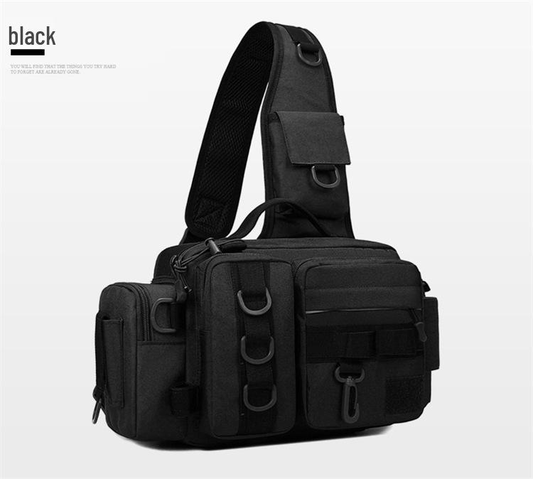 Men's Large Capacity Crossbody Fishing Tackle Bag - Multifunctional Chest Bag for Outdoor Use
