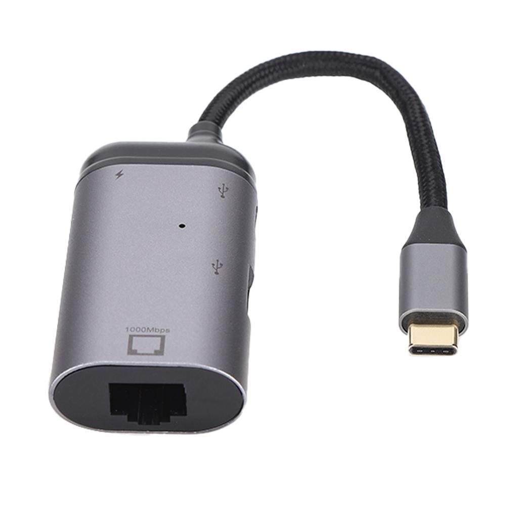Multi Functional 3in1 Type C Adapter Type C Male to RJ45 PD USB A Female Adapter
