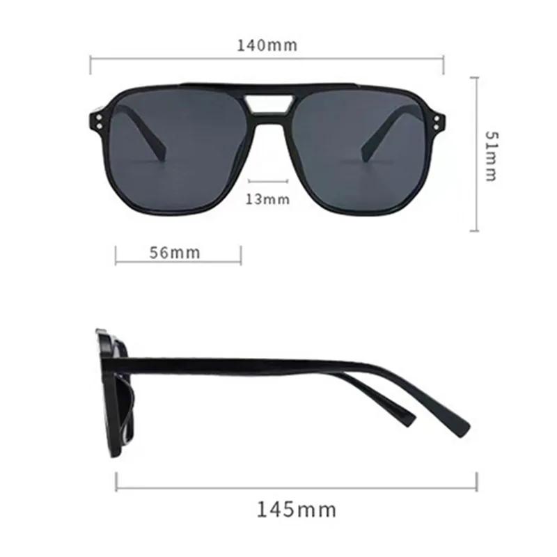 Vintage Double Bridges Men Square Sunglasses Fashion Clear Ocean Lens Sun Glasses Women Trending Shades Eyewear UV400