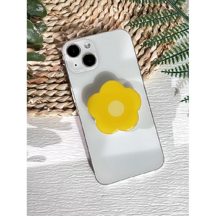 Cartoon Flowers Phone Grip Stand, Cute Clear Cell Phone Holder,Collapsible Cell Phone Accessory, Phone Charms Holder Support with Transparent Base