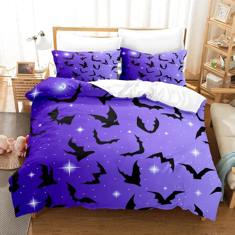 3D Bats Bedding Set Queen King Size Duvet Cover With Pillowcase Soft Microfiber Bedclothes For Bedroom Decor