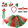 EMGTTXDY Weihnachten Cosplay Kinder Tutu Rock, Weihnachten Cosplay Kostüm, Weihnachtsmann Kostüm, Kinder Mädchen Tutu Tüllrock, Süßer Tutu Rock, Party Kostüm,
