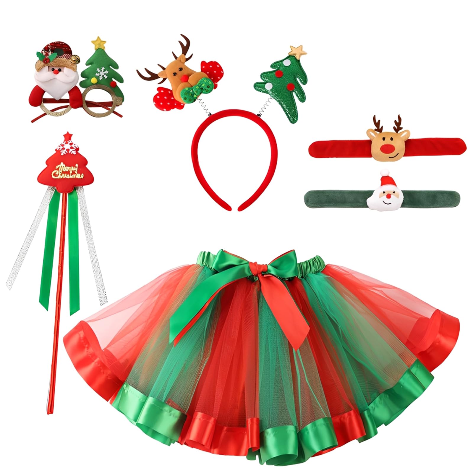 EMGTTXDY Christmas Cosplay Kids Tutu Skirt, Christmas Cosplay Costume, Santa Costume, Kids Girls Tutu Tulle Skirt, Cute Tutu Skirt, Party Costume,
