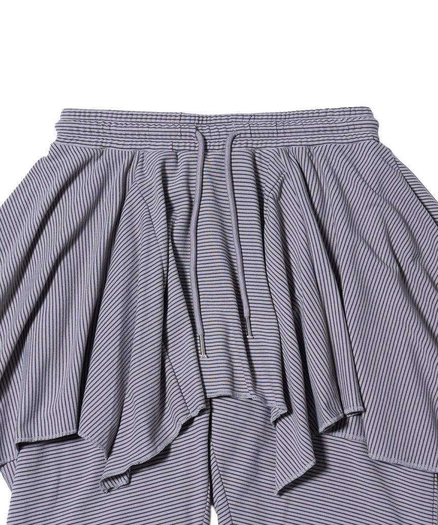 YOUHEE Flare Layered Skirt Pants Gray