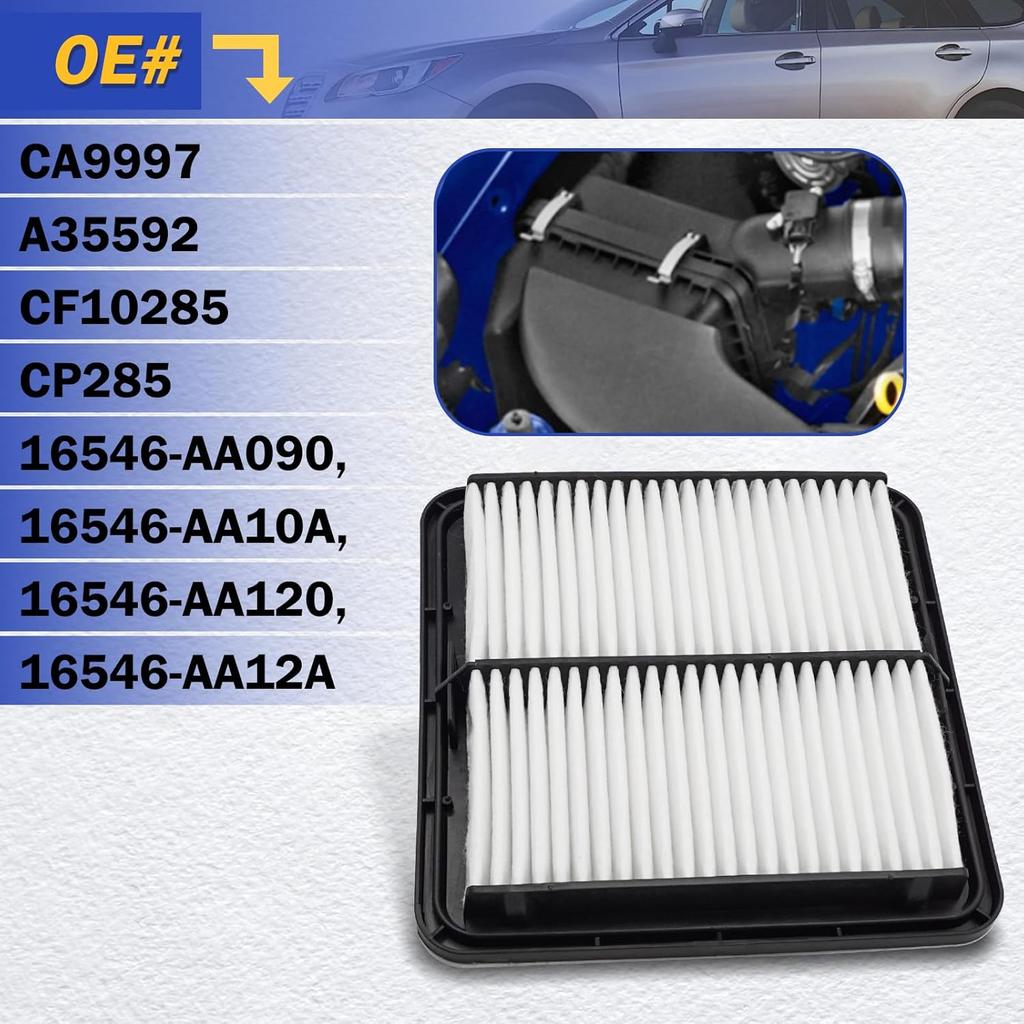 CA9997 Engine Air Filter For Subaru 2008-2016 Impreza,2009-2018 Forester,2005- Legacy,2005- Outback,2013- WRX,2006-2007 B9 Tribeca,2016-2017