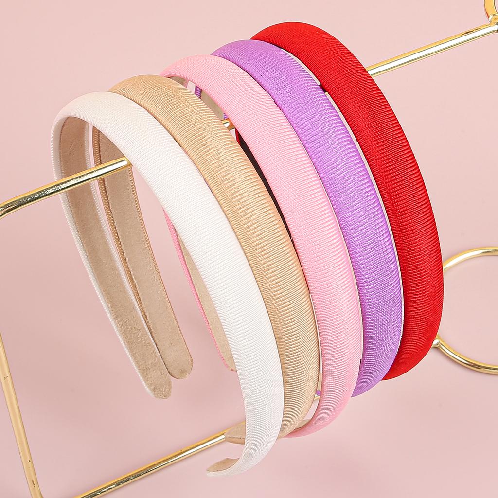 1/5pcs Plain 1.5CM Wide Headband Girls Fabric Covered Resin Hairbands Plastic Hair Hoop Kids Elastic Bands Hair Accessories