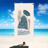 Oversized Microfiber Beach Towel Abstract Line Art Design Large Aesthetic Mid Century Modern Pool Blanket for Creative Adults