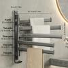 1 buc Suport rotativ pentru prosoape din aluminiu, Suport pentru prosoape montat pe perete în colț, economisitor de spațiu, Bară metalică rotativă lină, Diverse stiluri disponibile pentru decorarea băii