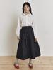 Ganiesong Cotton Flare Skirt_Navy