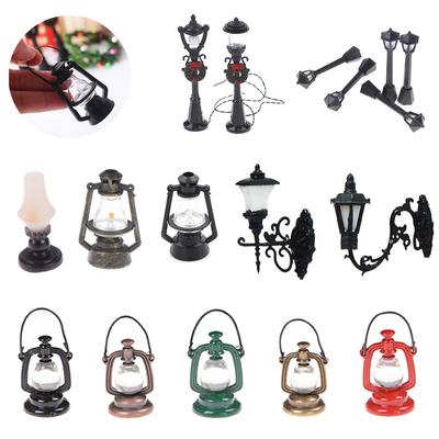 1PC/5PCS Dollhouse Miniature Christmas Park Street Lamp Doll Streetlight Decor Mini Garden Landscape Village Decoration DIY Toys