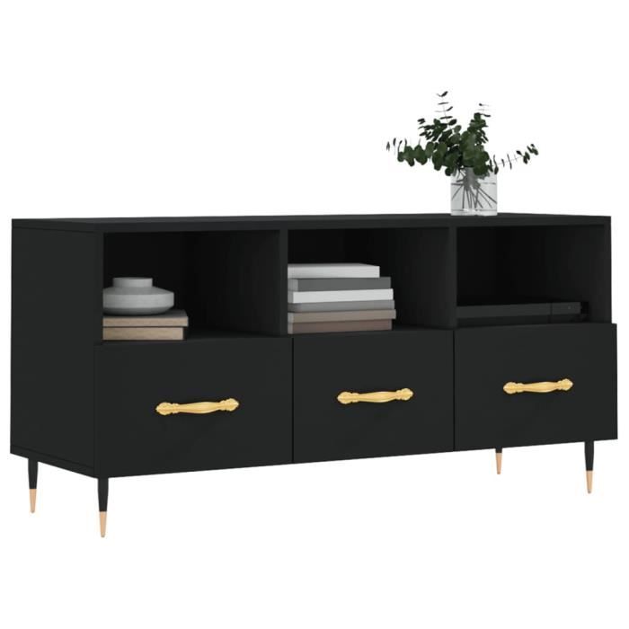 VidaXL TV Cabinet Black 102x36x50 Cm Engineered Wood 829013
