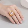 Colorful Zircon Zircon Rings Stainless Steel Finger Ring Elegant Gold Plated Rings  for Women