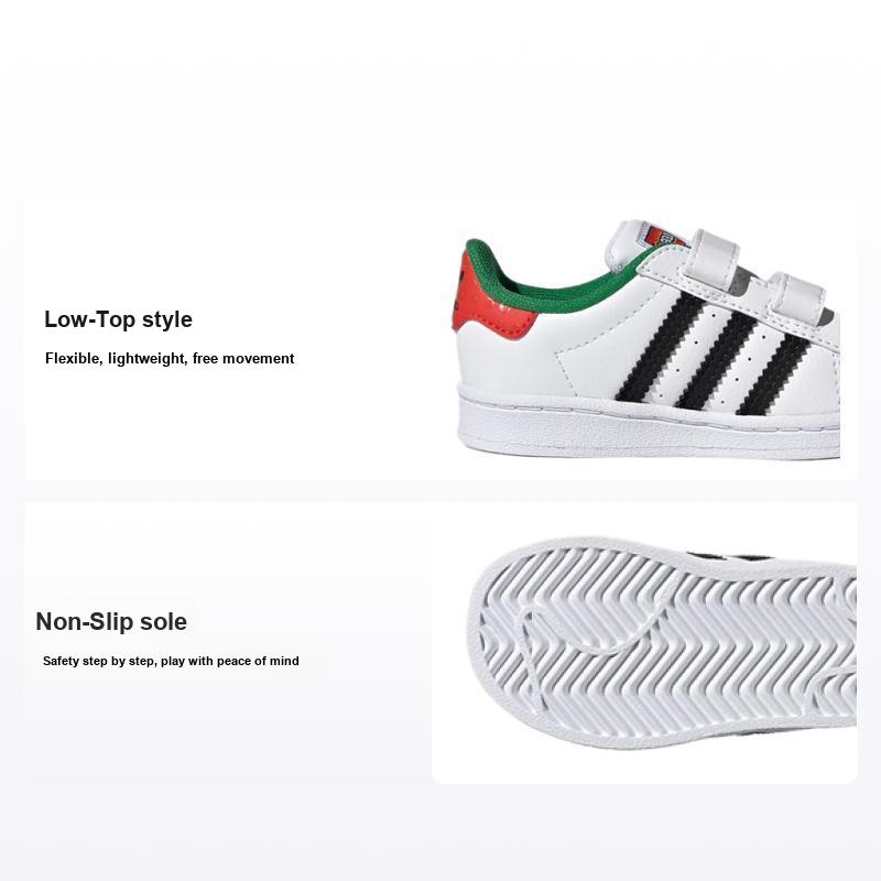 LEGO x adidas Superstar CF I Белые Красные Синие Детские Кроссовки Облачно-Белый Основной Черный H03969 26½