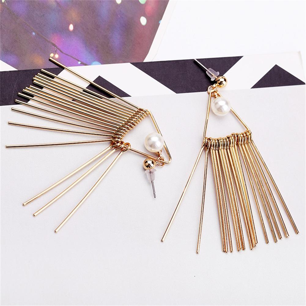 Exquis Pendents Triangle Alliage Fausse Perle Boucles d'Oreilles Puces d'Oreilles Femme Dame