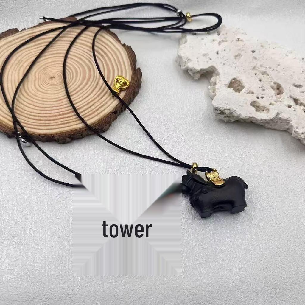 Sandalwood Year of the Horse Necklace: Stylish and Elegant Sweater Chain Pendant