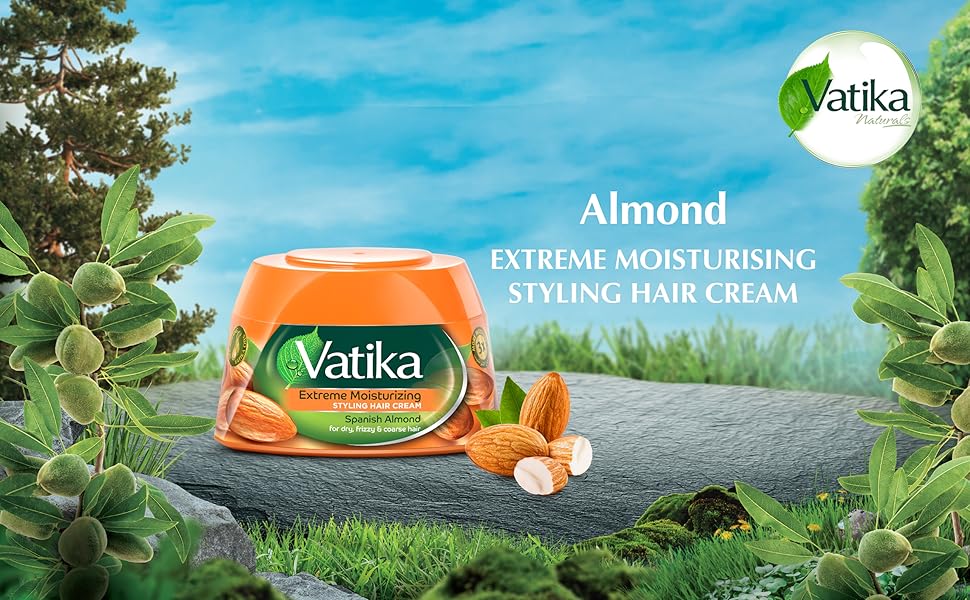 Extremt återfuktande stylingkräm för håret (65 mL) | Berikad med spanska mandelextrakt | För torrt, frissigt och grovt hår