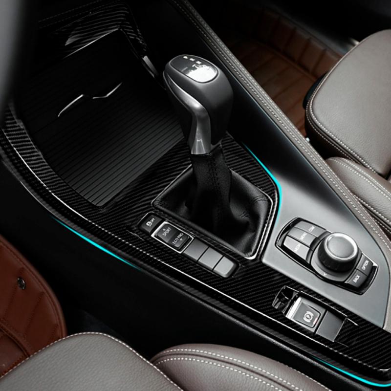 Carbon Fiber Style ABS Updated Car Styling Gear Shift Panel Cover Trim for BMW X1 F48 2016 2017