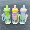 630ml Glass Water Bottle High Temperature Resistant with Infuser Filter Water Cup with Straw Leak Proof Tea Cup Summer Use