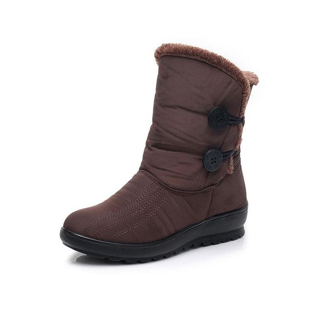 

Winter Women Plus Size Snow Boots Female Platform Ankle Boots Girls Zipper Warm Wedge Warm Winter boots women C365 35 коричневий