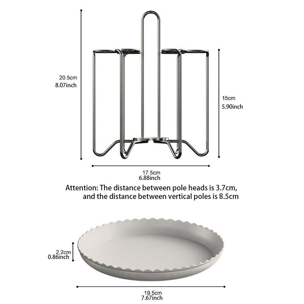 Cup Drying Rack Stand Non Slip Metal Cup Mug Organizer with Drain Tray Countertop Cup Holder for Kitchen