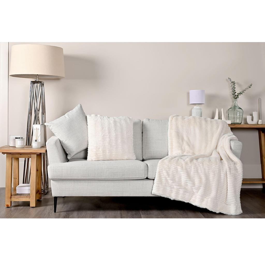 Hestia Ivory Ripple Cushion 50cm X 50cm