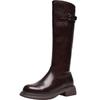 ZHR Women's Retro Western Thick-Sole Tall Knight Boots