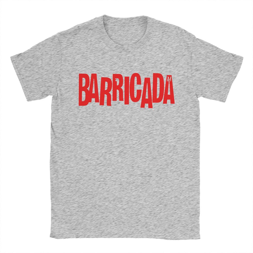 Spanish Band Barricada Art T Shirts Unisexs  Pure Cotton Fun TShirt Round Collar  Tees Short Sleeve Tops Unique