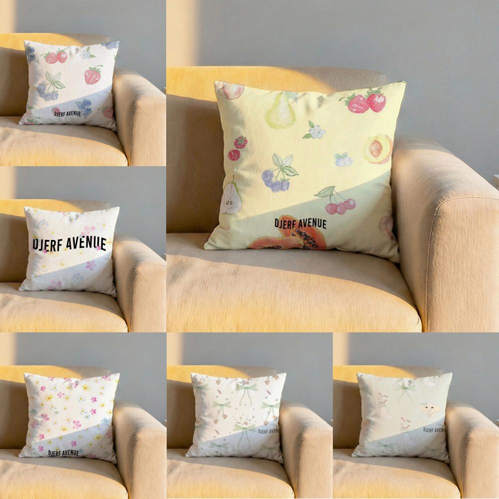 Summer Berries Djerf Avenue Cushion Cover Soft Reversible Durable Pillow Cover MultiScene Use for Home Car Daily Comfort