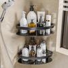 Corner Bathroom Shelf, 2 Pieces - Black