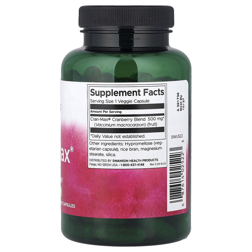Swanson, Cran-Max®, 500 mg, 120 Veggie Capsules