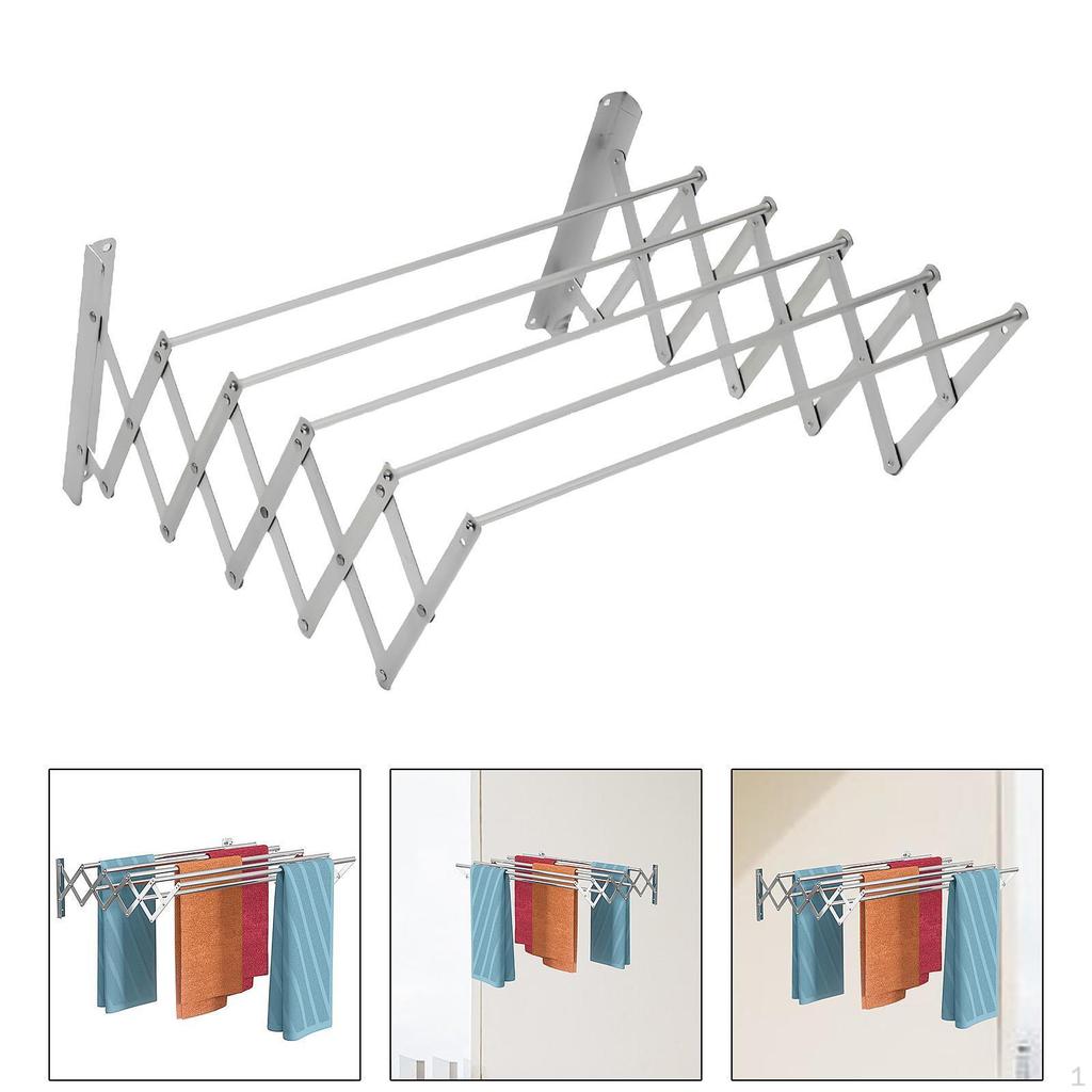 Foldable And Adjustable Wall Mounted Towel Rack Bathroom Accessory
