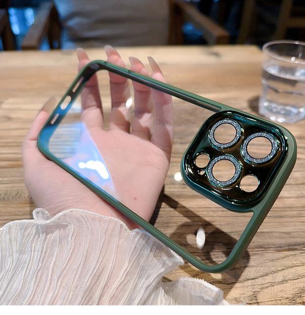 Husă transparentă cu sclipici de lux diamant pentru Iphone 14 13 12 11 Pro Max Plus Protecție lentile Huse de protecție antișoc