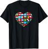 Globales Herz- Weltflagge Frieden Vielfalt T-Shirt T-Shirt